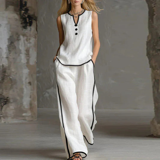 Completo da Donna Due Pezzi Elegante con Bottoni — vista frontale