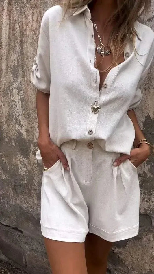Completo Donna Estivo Camicetta e Pantaloncini — vista frontale