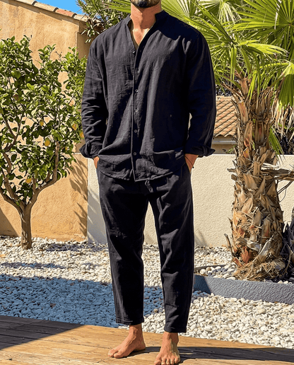 Beige Men's Summer Set Shirt and Relaxed Trousers — Lino Conti