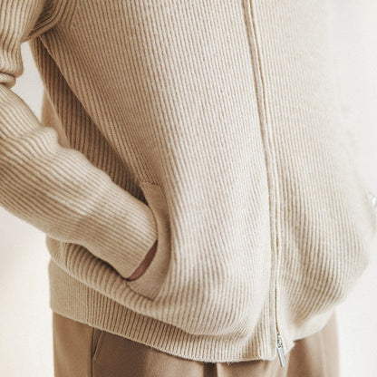 Jan | Maglione Estivo Uomo a Coste con Zip Completa