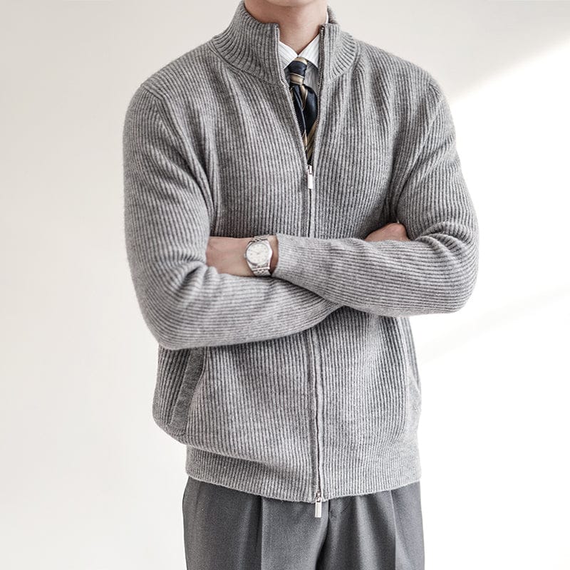 Jan | Maglione Estivo Uomo a Coste con Zip Completa