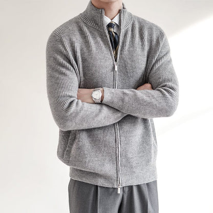 Jan | Maglione Estivo Uomo a Coste con Zip Completa