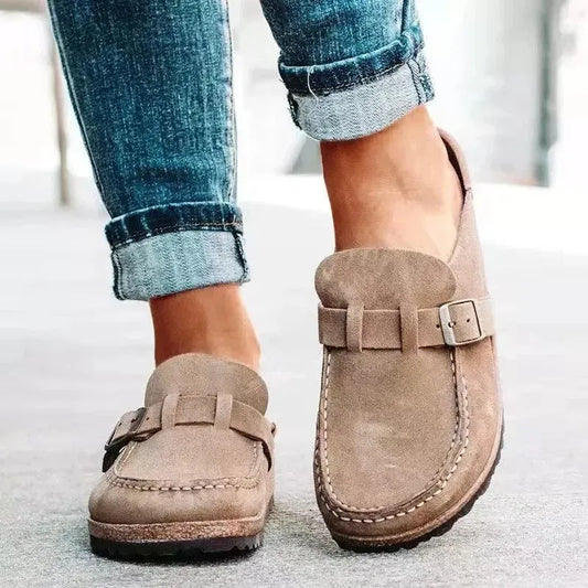 Mocassini ortopedici kaki slip-on — vista frontale