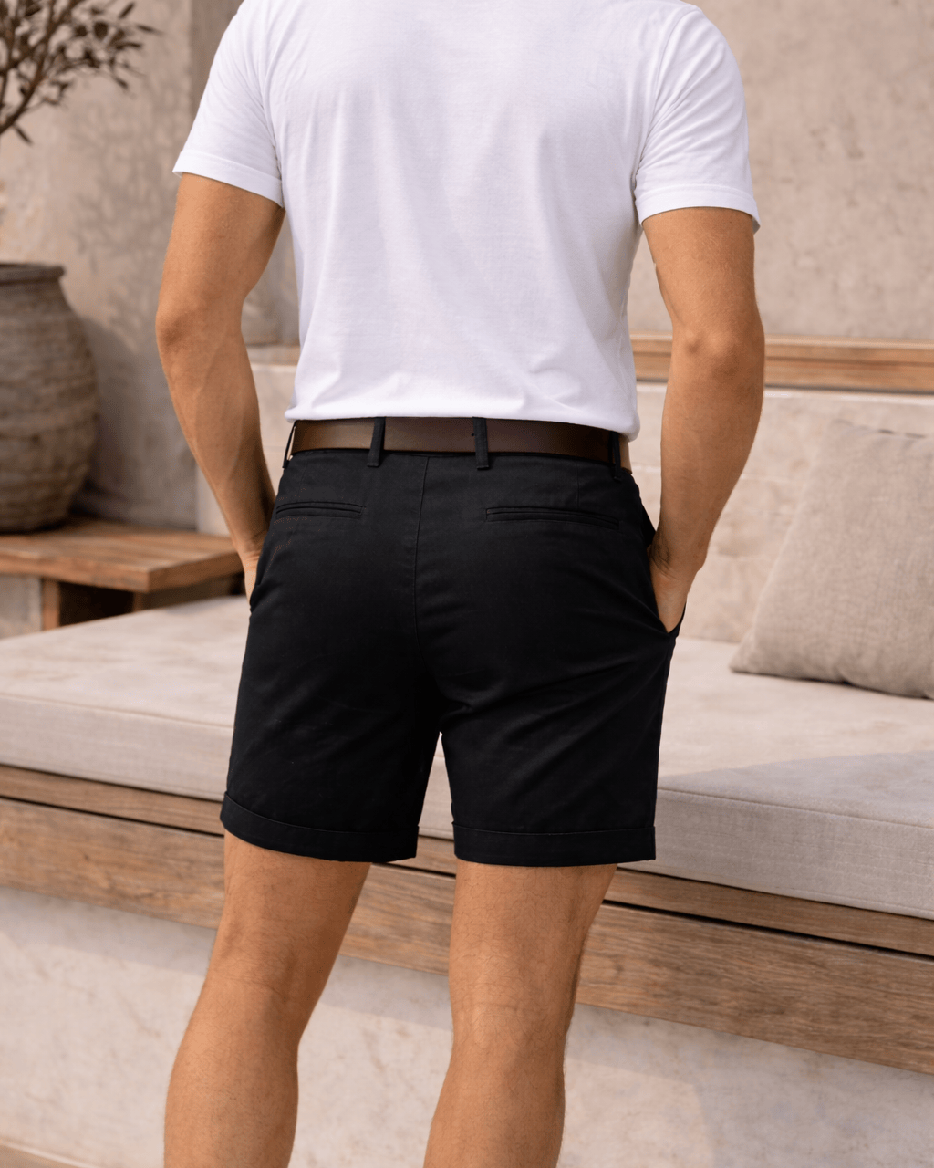 Yellow Men's Tailored Twill Shorts Smart Casual Summer — Lino Conti