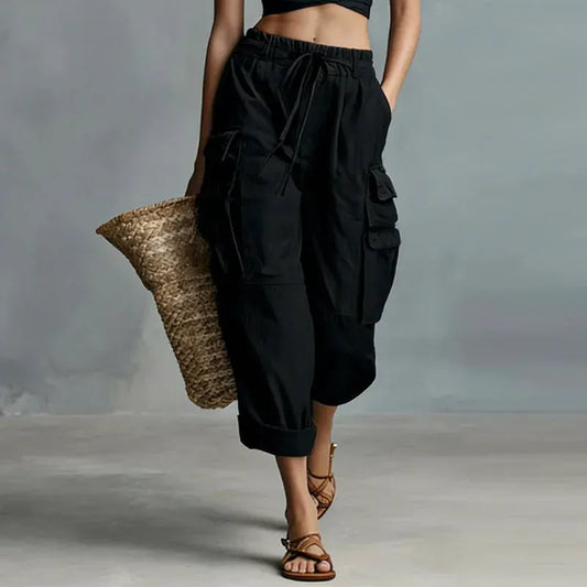 Pantaloni da Donna Cargo con Coulisse — vista frontale
