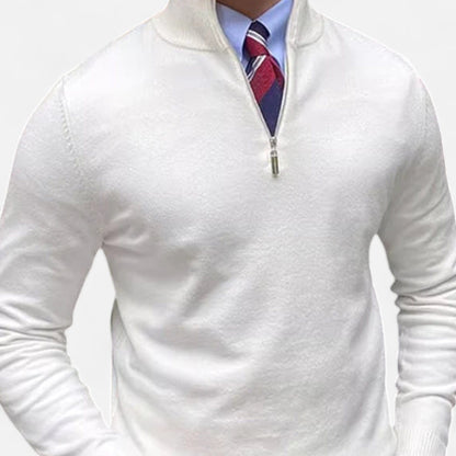 Pullover Uomo Benjamin con Mezza Zip e Colletto Alzato | Casual