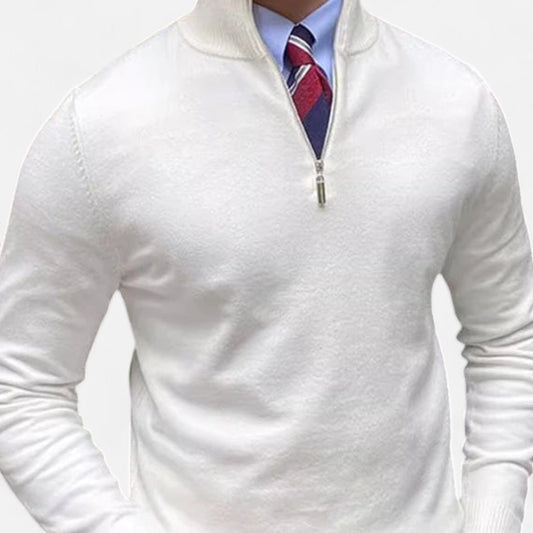 Pullover Uomo Benjamin con Mezza Zip e Colletto Alzato | Casual