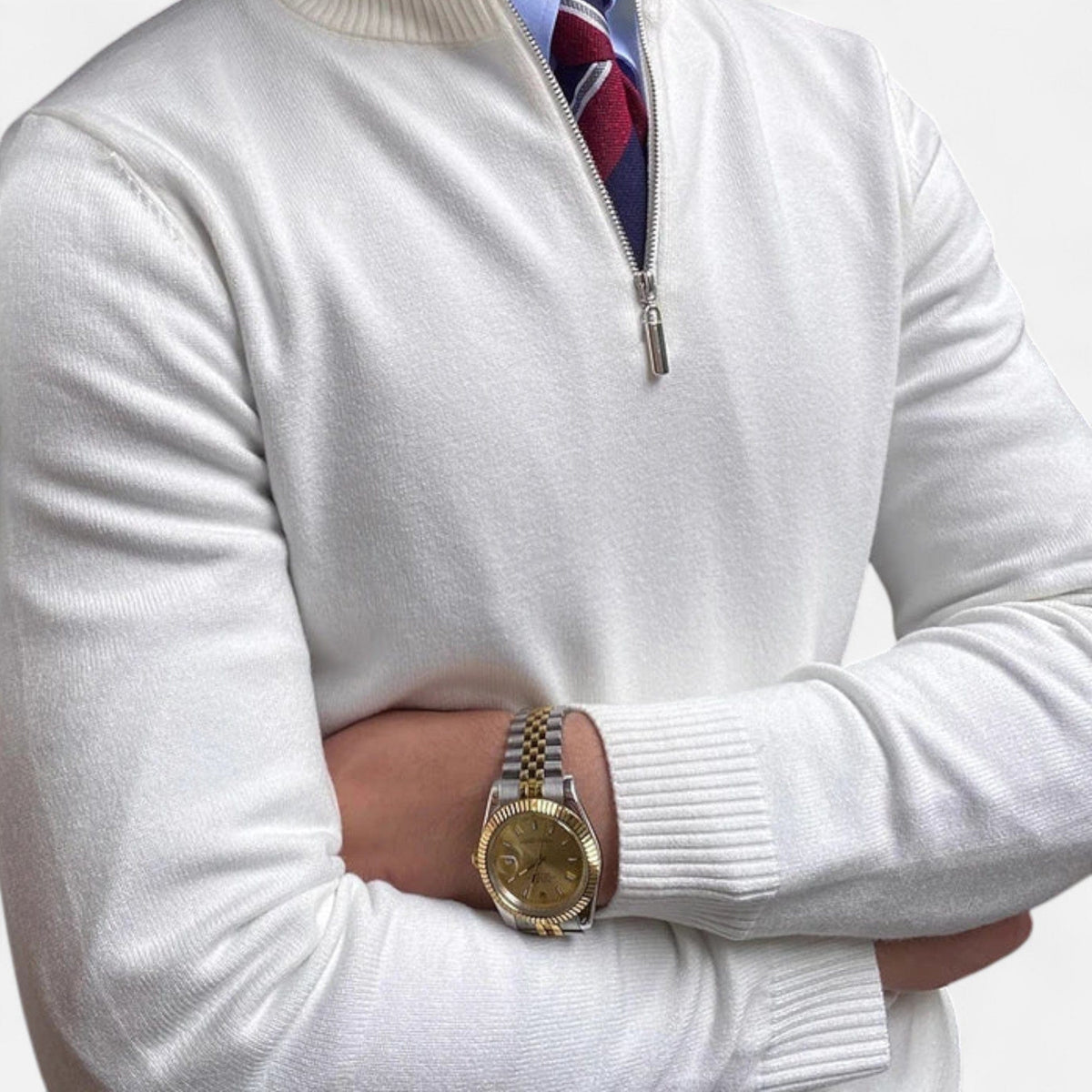 Pullover Uomo Benjamin con Mezza Zip e Colletto Alzato | Casual