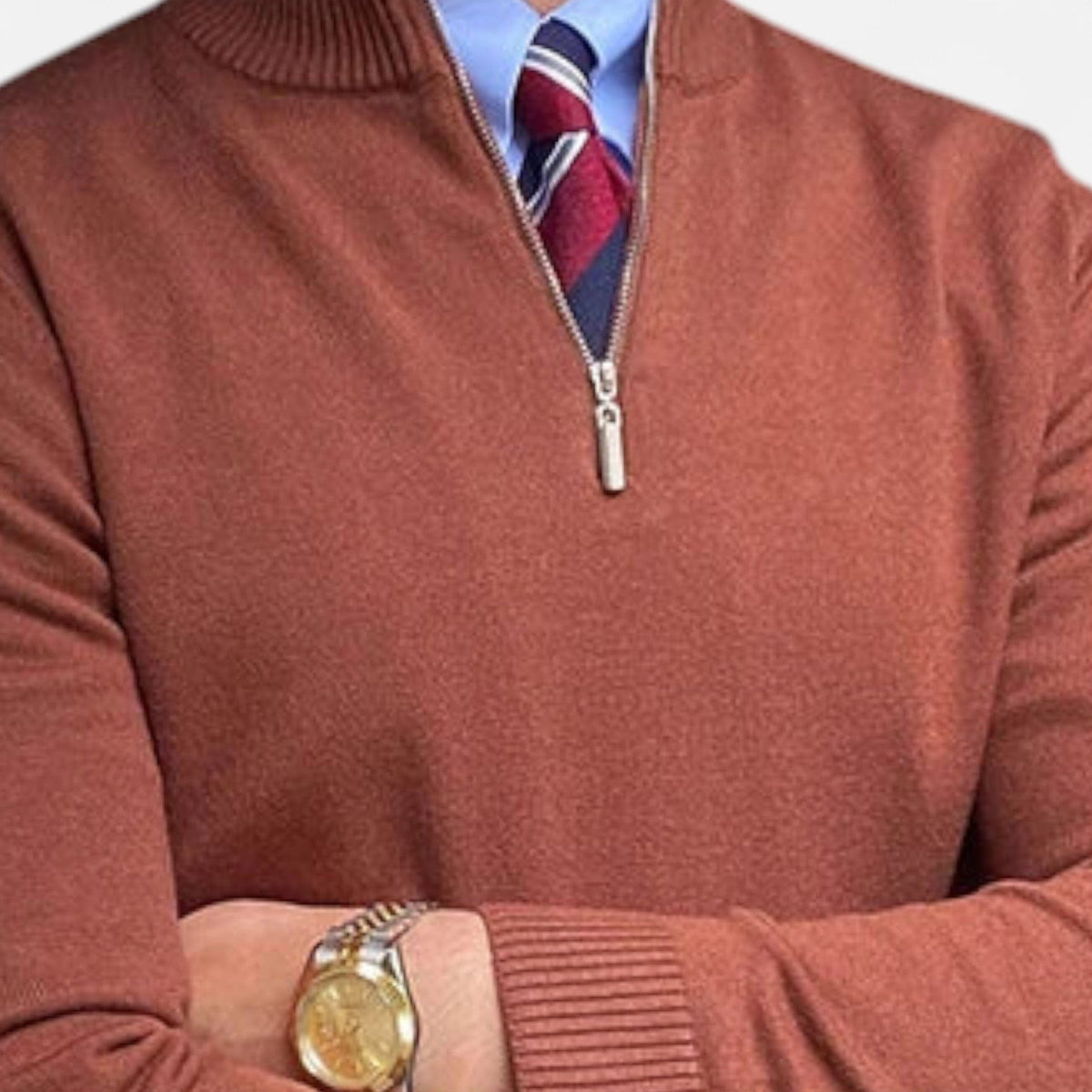 Pullover Uomo Benjamin con Mezza Zip e Colletto Alzato | Casual