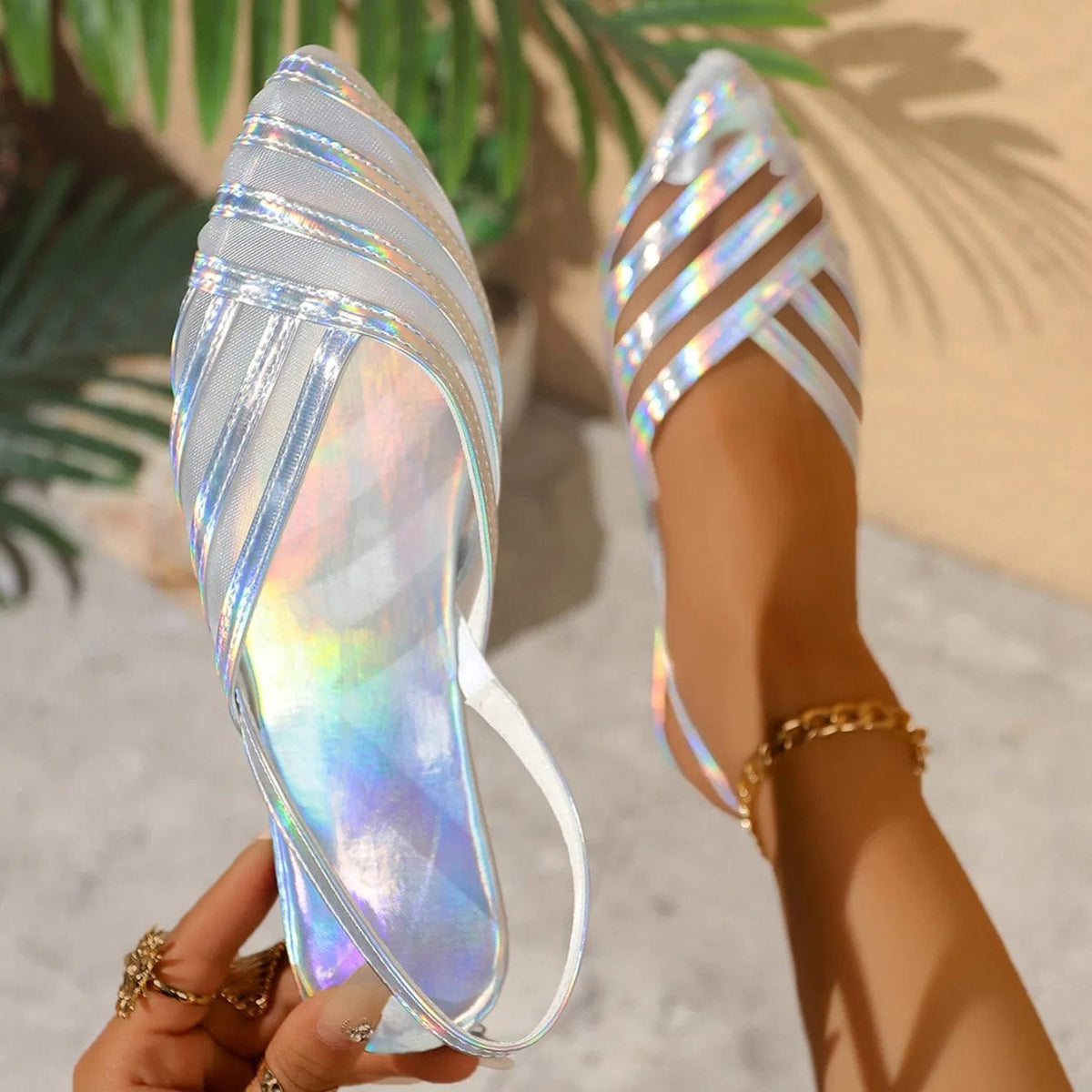 Sandali Eleganti Donna Adriana | Pelle Metallica e Tacco Sottile
