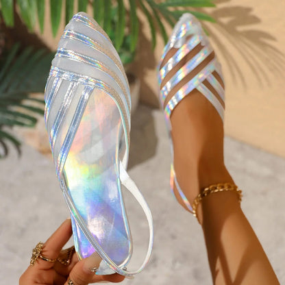 Sandali Eleganti Donna Adriana | Pelle Metallica e Tacco Sottile