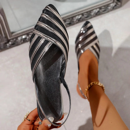 Sandali Eleganti Donna Adriana | Pelle Metallica e Tacco Sottile