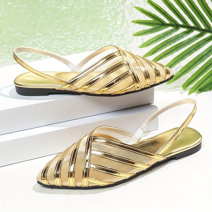 Sandali Eleganti Donna Adriana | Pelle Metallica e Tacco Sottile