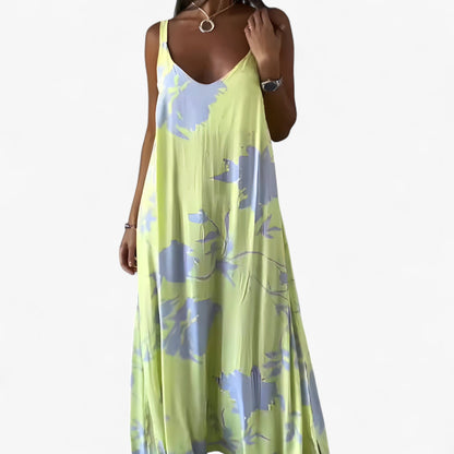 Vestito donna midi floreale astratto dalla vestibilità rilassata