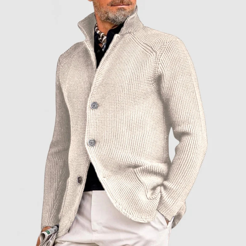 Strickjacke Herren – Cardigan mit Knopfleiste & Rippmuster