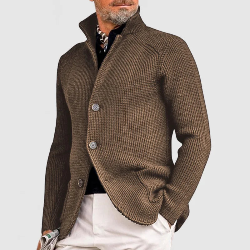 Strickjacke Herren – Cardigan mit Knopfleiste & Rippmuster