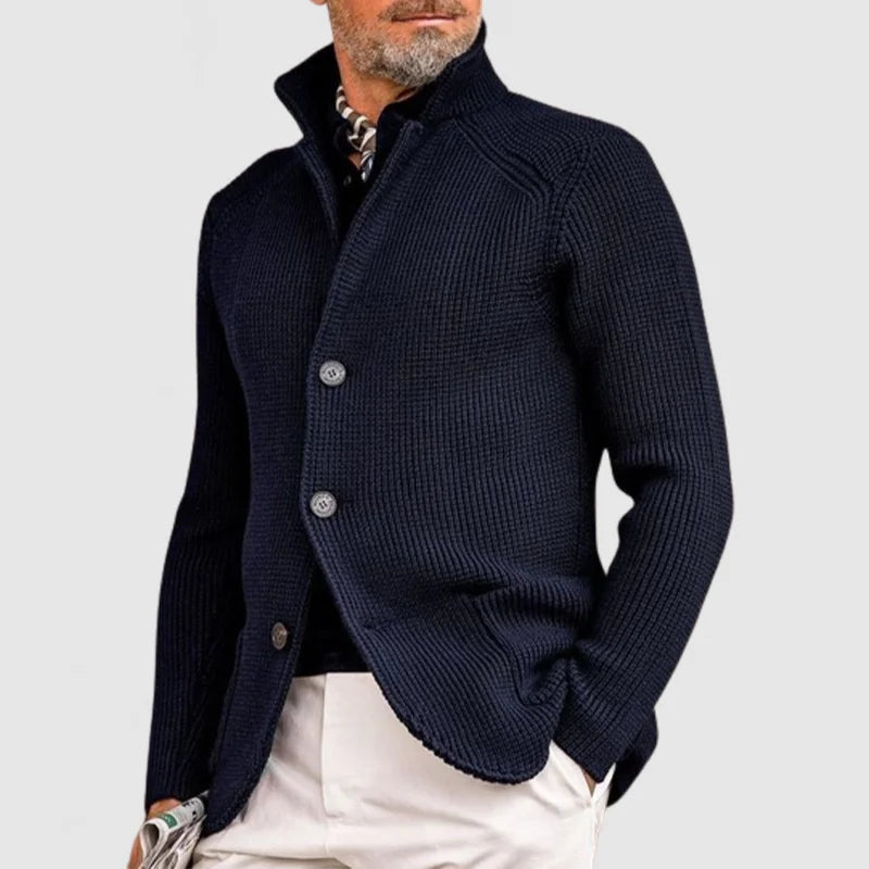 Strickjacke Herren – Cardigan mit Knopfleiste & Rippmuster
