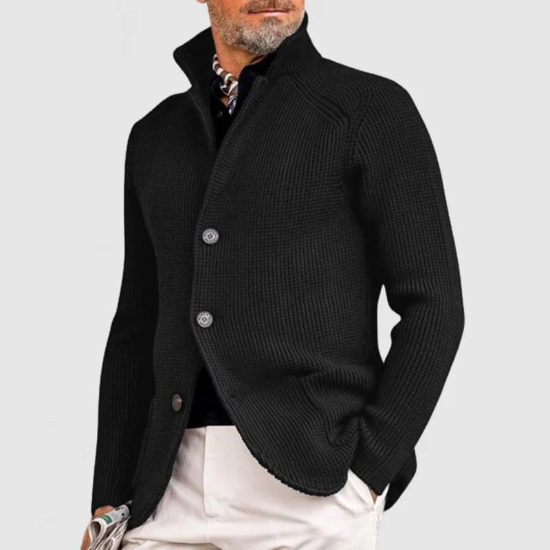 Strickjacke Herren – Cardigan mit Knopfleiste & Rippmuster